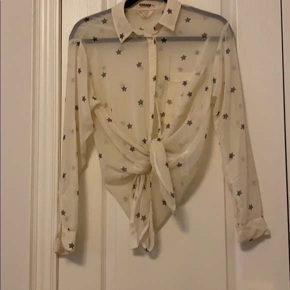 See through chiffon button up - Picture 4 of 6